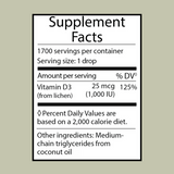 Vitamin D3 1000 IU drops - Vegan