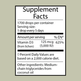 Vitamin D3 5000 IU drops - Vegan