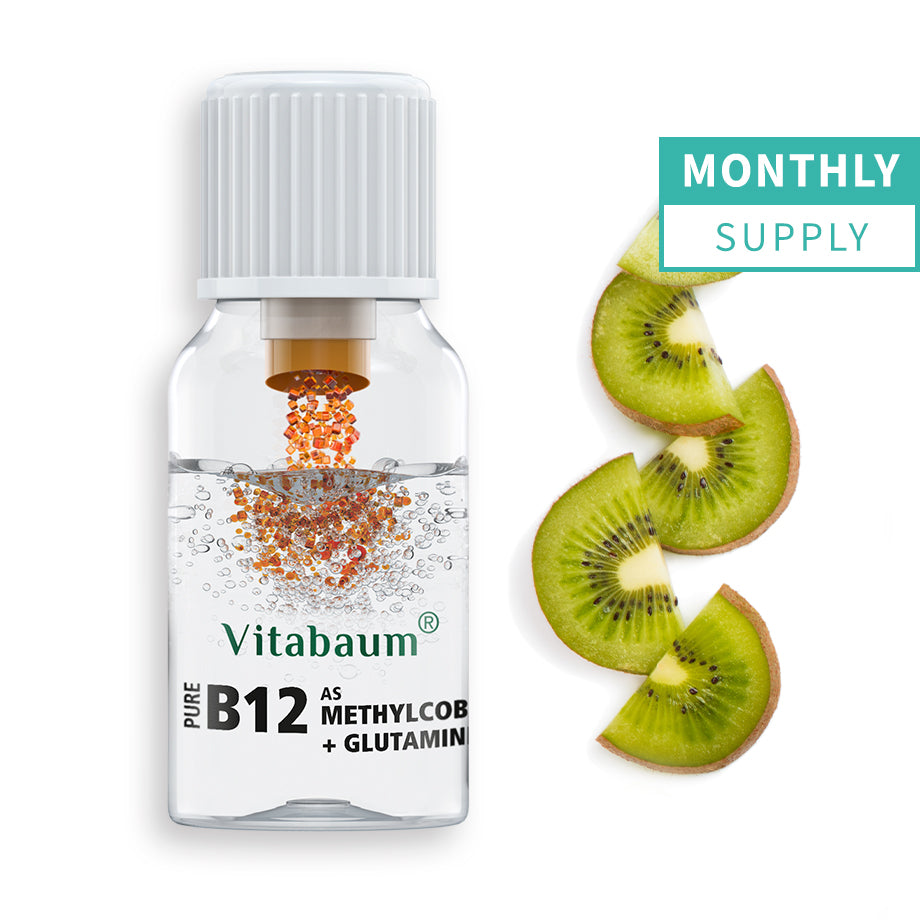 B12 Pure - as Methylcobalamin + Glutamine - Monthly supply - pack of 30 vials - 10ml - Vitabaum®