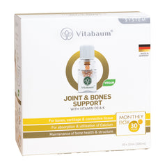 Joint & Bones support - with Vitamin D3 & K - Monthly supply - pack of 30 vials - 10ml - Vitabaum®