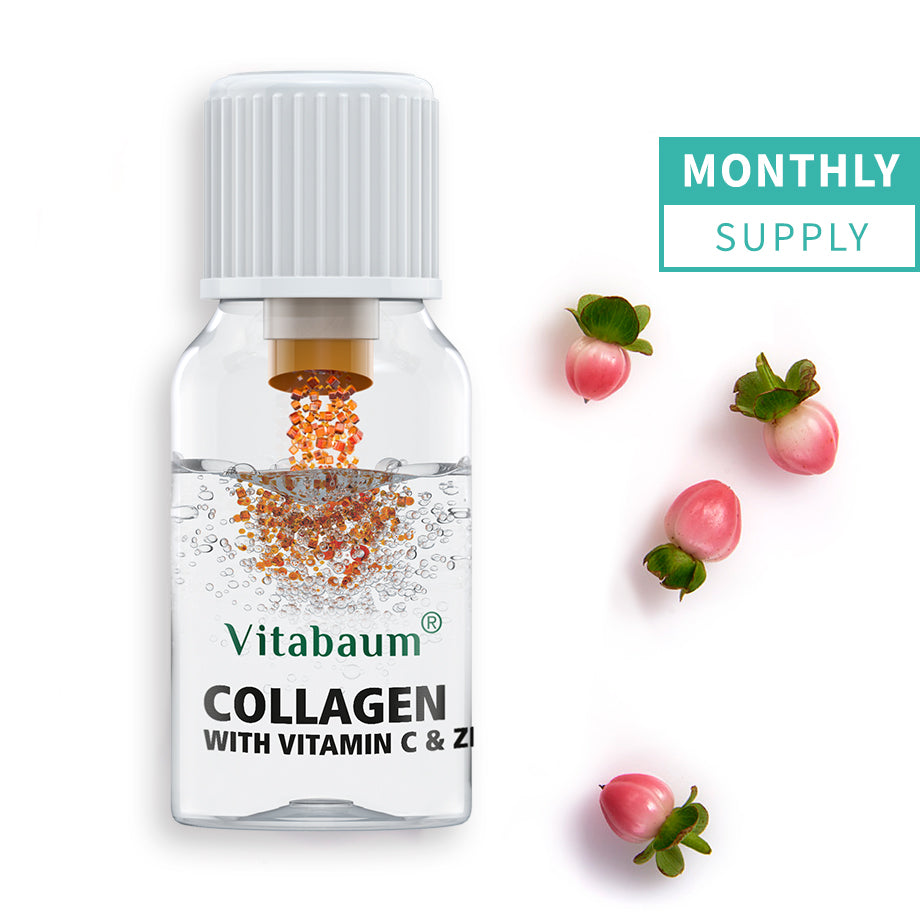 Collagen Plus with Vitamin C & Zinc - Monthly supply - pack of 30 vials - 10ml - Vitabaum®