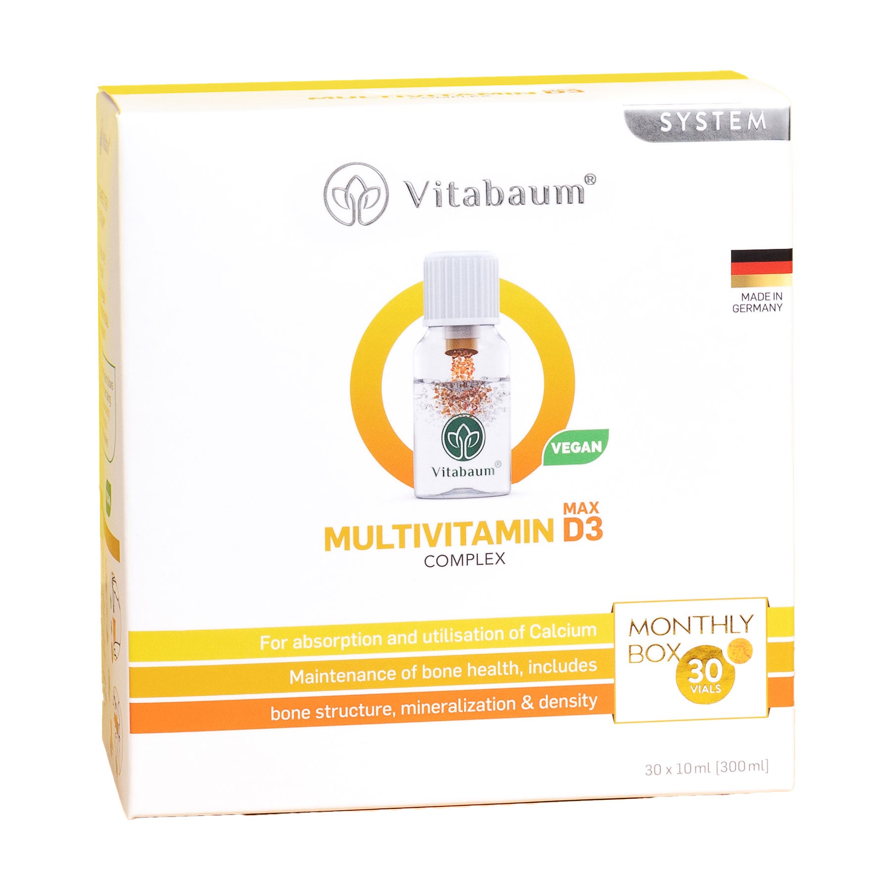 Multivitamin MAX D3 - Monthly supply - pack of 30 vials - 10ml - Vitabaum®
