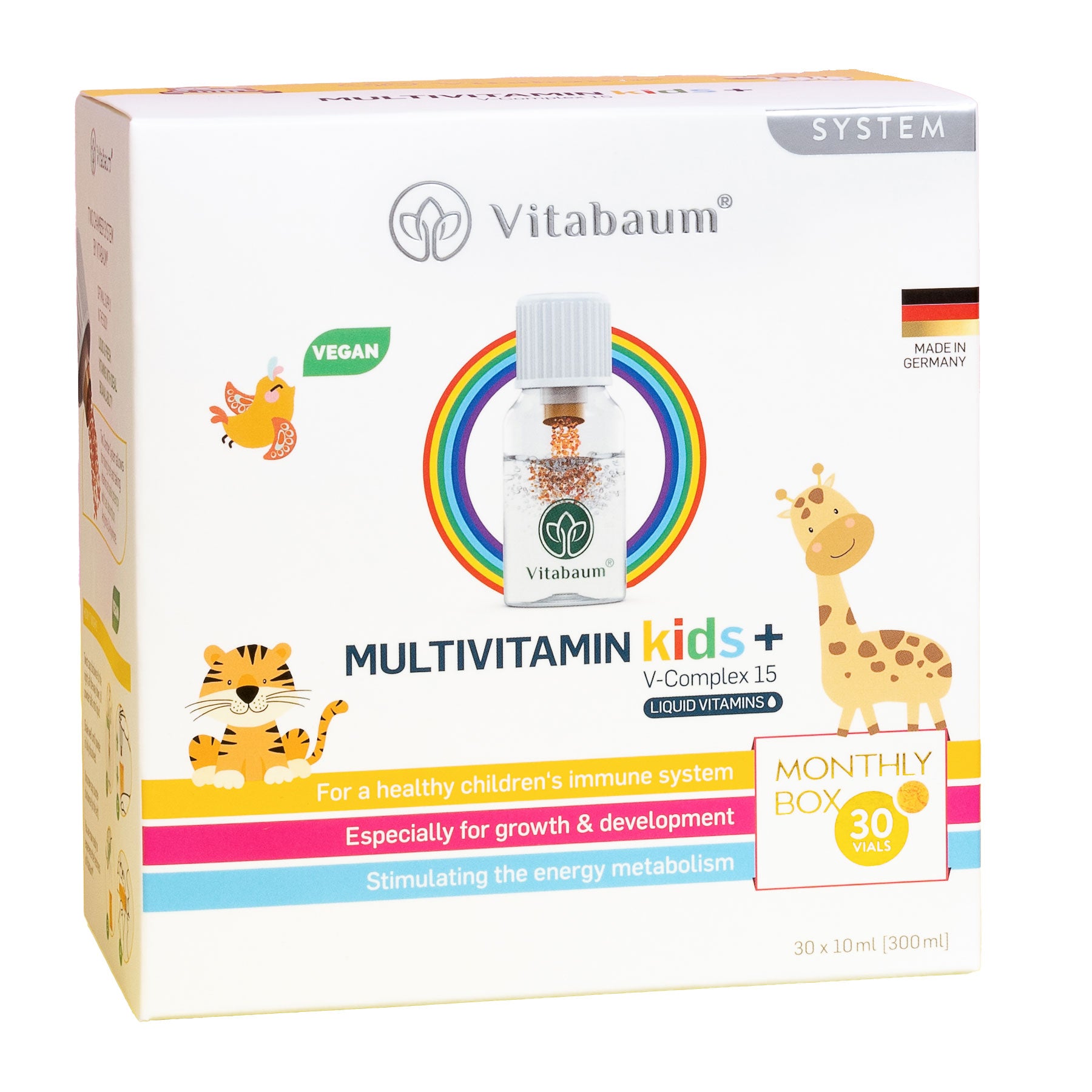 Multivitamin Kids - Monthly supply - pack of 30 vials - 10ml - Vitabaum®