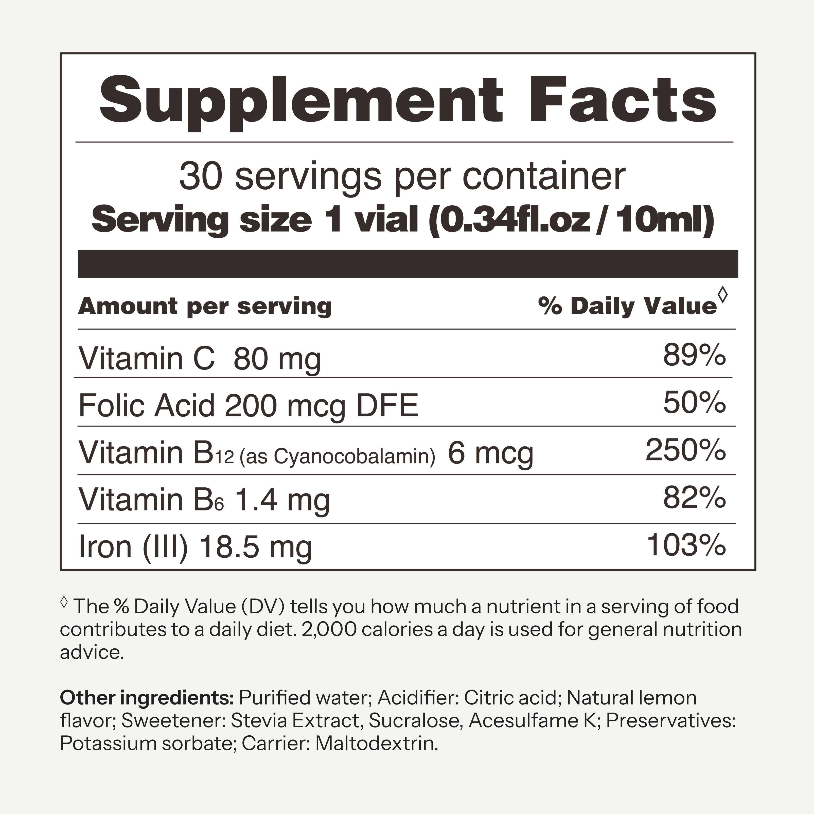 Iron Forte - with Vitamin C & B - pack of 30 vials
